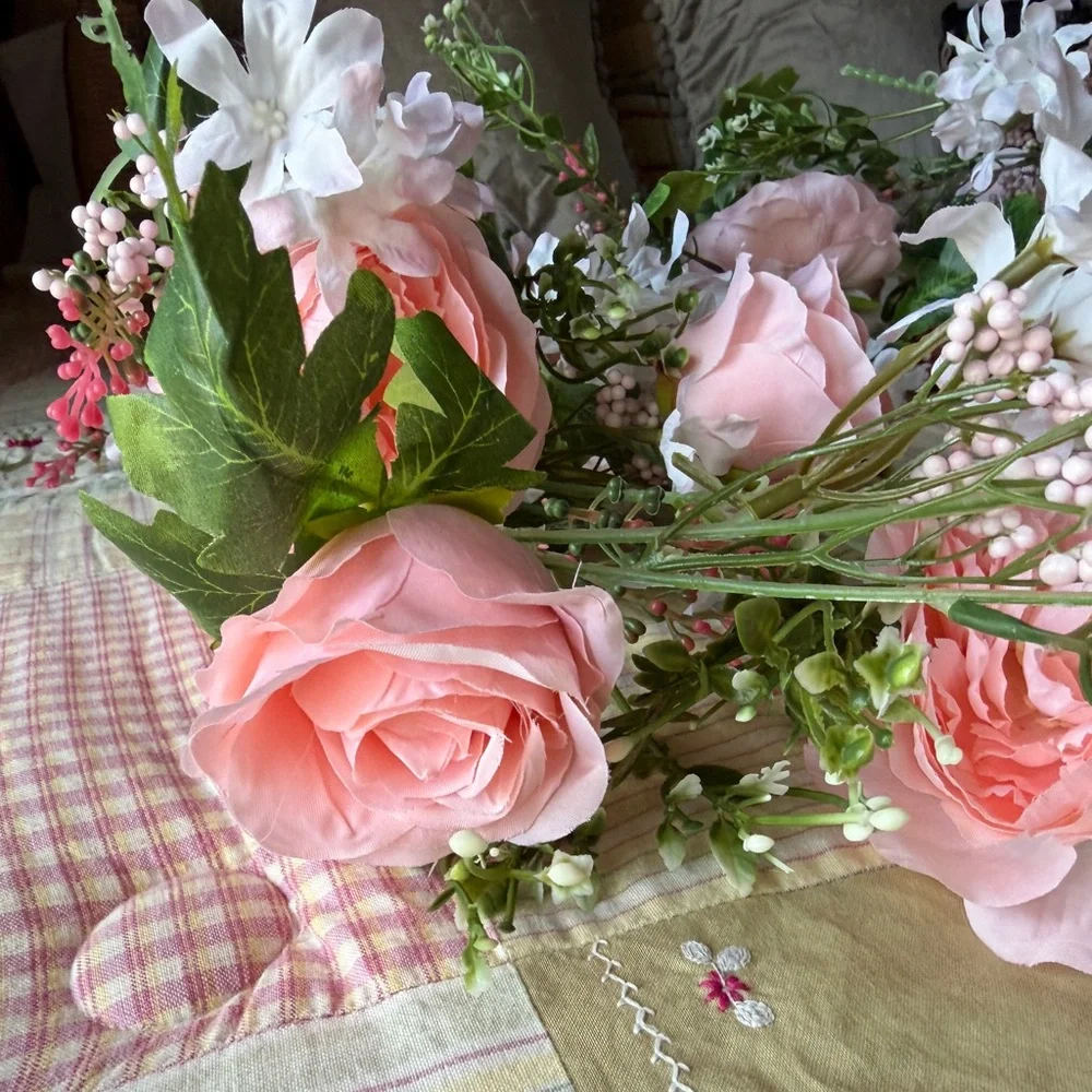 Floral Garland‎ Peach Flowers 2 strands-72” each Floral garland for Wedding NEW